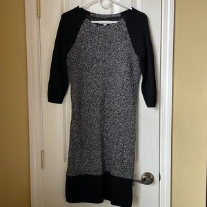 Loft, size Medium, Black & White Marlee Sweater Dress